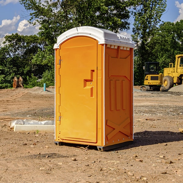 how often are the portable toilets cleaned and serviced during a rental period in Huntington Mills